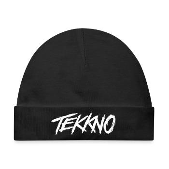 Tekkno Rave Musik Grunge Schriftzug - Baby Premium Organic Mütze - Schwarz - Vorne