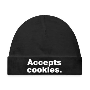 Akzeptiert Cookies - Baby Premium Organic Mütze - Schwarz - Vorne