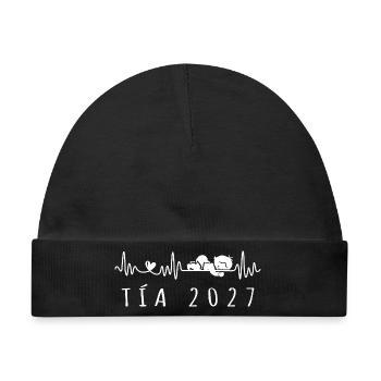 Futura Tía 2027 Latido del Corazón Embarazo - Baby Premium Organic Mütze - Schwarz - Vorne