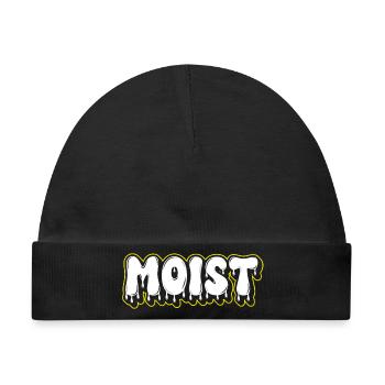 Moist Fat Font Wortzeichen - Baby Premium Organic Mütze - Schwarz - Vorne