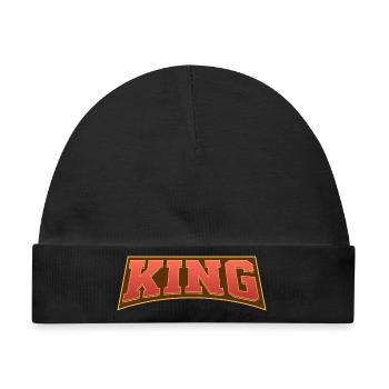 King - Baby Premium Organic Mütze - Schwarz - Vorne