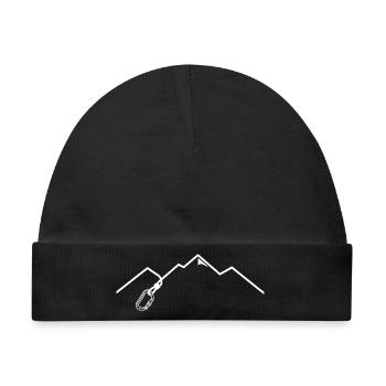 Karabiner Berge Klettern - Baby Premium Organic Mütze - Schwarz - Vorne