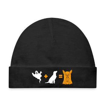 Funny Halloween Dog Ghost - Halloween Dog - Baby Premium Organic Mütze - Schwarz - Vorne