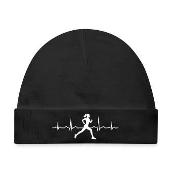Geschenkidee für eine Running mit Running - Baby Premium Organic Mütze - Schwarz - Vorne