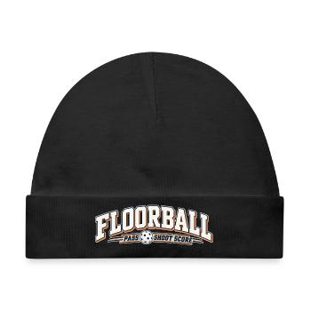 Floorball Pass Schuss Score - Baby Premium Organic Mütze - Schwarz - Vorne