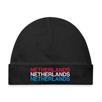 Netherlands Nederland Niederlande Holland Flagge - Baby Premium Organic Mütze - Schwarz - Vorne