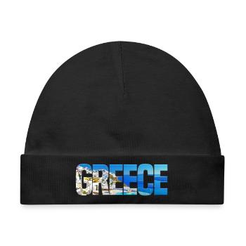 Greece Inselparadies Collage - Baby Premium Organic Mütze - Schwarz - Vorne