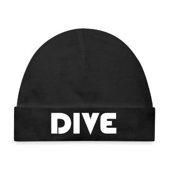dive diver freediving taucher tauchen Symbol Logo - Baby Premium Organic Mütze - Schwarz - Vorne
