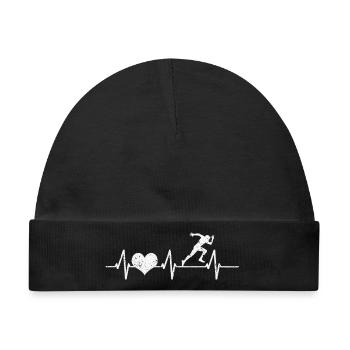 Läufer Sportler Laufen Sport Herzschlag Geschenk - Baby Premium Organic Mütze - Schwarz - Vorne