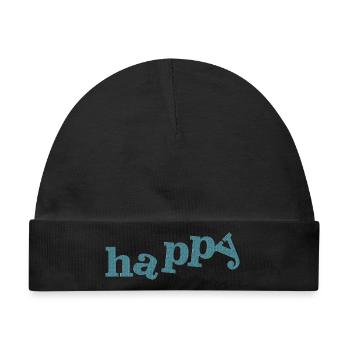 HAPPY - Baby Premium Organic Mütze - Schwarz - Vorne