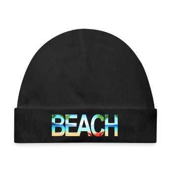 Beach - Baby Premium Organic Mütze - Schwarz - Vorne