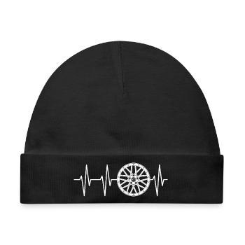 Felgen Symbol Puls Herzschlag Felge Tuning Tuner - Baby Premium Organic Mütze - Schwarz - Vorne