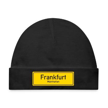 Frankfurter Ortsschild Deutschland - Baby Premium Organic Mütze - Schwarz - Vorne
