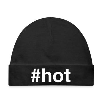 HOT Hashtag - Baby Premium Organic Mütze - Schwarz - Vorne