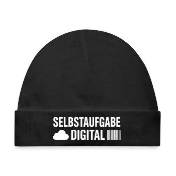 SELBSTAUFGABE DIGITAL – tragbarer Widerspruch - Baby Premium Organic Mütze - Schwarz - Vorne