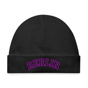 Neon Berlin Bogen Typografie - Baby Premium Organic Mütze - Schwarz - Vorne
