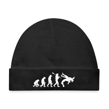Entwicklung der Wrestling-Silhouette-Kampfsportarten - Baby Premium Organic Mütze - Schwarz - Vorne
