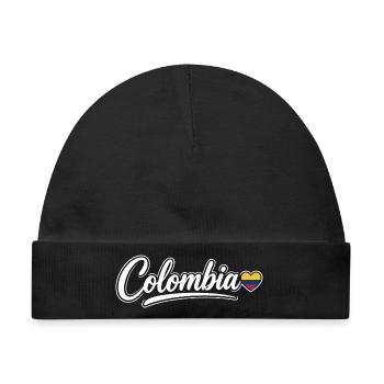 Kolumbianisches Drehbuch mit Flag Heart Fan Patriotisch - Baby Premium Organic Mütze - Schwarz - Vorne