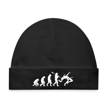 Hochsprung-Evolution-Athleten-Silhouetten-Kunst - Baby Premium Organic Mütze - Schwarz - Vorne