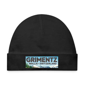 Grimentz Panorama Schweiz - Baby Premium Organic Mütze - Schwarz - Vorne