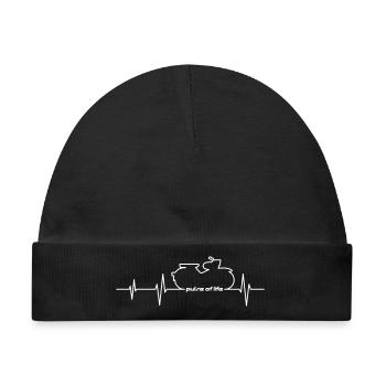 Simson Star EKG - Pulse of Life - Baby Premium Organic Mütze - Schwarz - Vorne