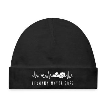 Futura Hermana Mayor 2027 Ritmo Cardiaco - Baby Premium Organic Mütze - Schwarz - Vorne