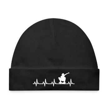 Skateboard Skater Zickzack Linie Welle Rhythmus - Baby Premium Organic Mütze - Schwarz - Vorne
