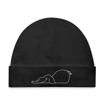 Lustiger Elefant - Baby Premium Organic Mütze - Schwarz - Vorne