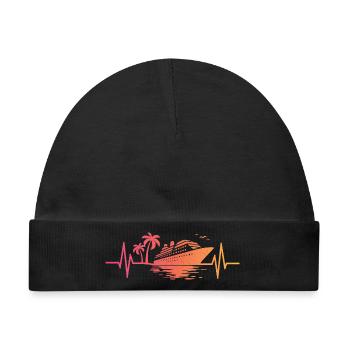 Sonnenuntergangskreuzfahrtschiff-Kreuzfahrt - Baby Premium Organic Mütze - Schwarz - Vorne