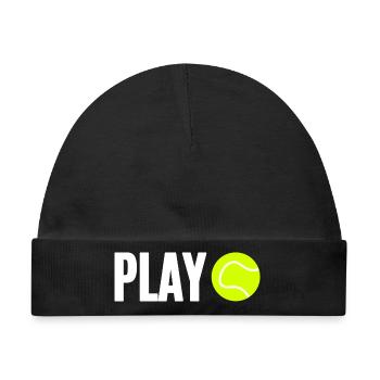 Tennis Tennisspieler - Baby Premium Organic Mütze - Schwarz - Vorne