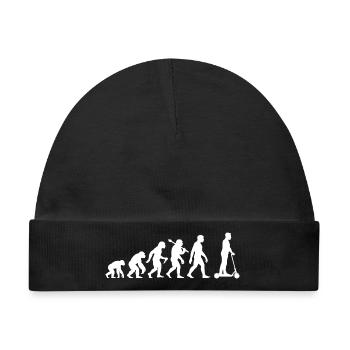 Roller Evolution Rollerfahrer Elektroroller - Baby Premium Organic Mütze - Schwarz - Vorne