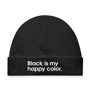 schwarz ist mein Happy Color T-Shirt - Baby Premium Organic Mütze - Schwarz - Vorne