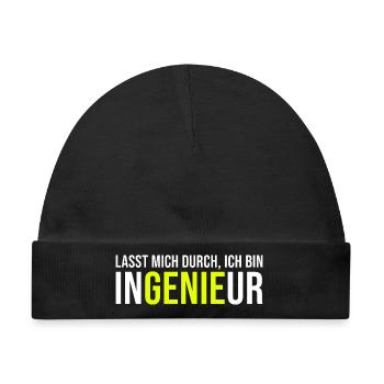 Genie Ingenieur - Baby Premium Organic Mütze - Schwarz - Vorne