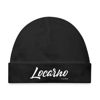 Locarno Schriftzug Ticino - Baby Premium Organic Mütze - Schwarz - Vorne