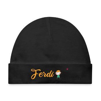 Kindergarten Kita Schule - Accessoires für Ferdi - Baby Premium Organic Mütze - Schwarz - Vorne