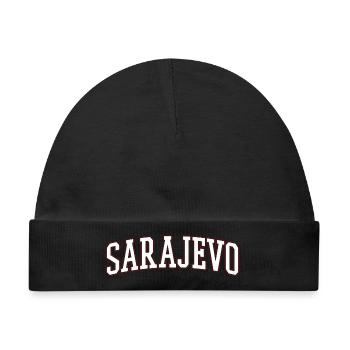 Sarajevo Bold Schriftzug - Baby Premium Organic Mütze - Schwarz - Vorne