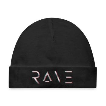 Rave Art design glitchy - raver EDM Techno House - Baby Premium Organic Mütze - Schwarz - Vorne