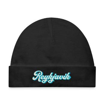 Reykjavik Neon Script - Baby Premium Organic Mütze - Schwarz - Vorne