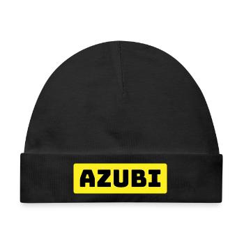 Azubi Tshirt yellow - Baby Premium Organic Mütze - Schwarz - Vorne