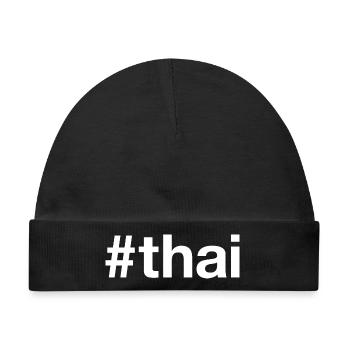 THAI Thailand Hashtag - Baby Premium Organic Mütze - Schwarz - Vorne