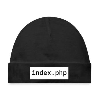 index php - Baby Premium Organic Mütze - Schwarz - Vorne