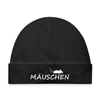 MÄUSCHEN - Baby Premium Organic Mütze - Schwarz - Vorne