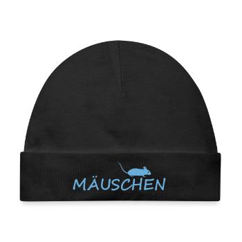 MÄUSCHEN - Baby Premium Organic Mütze - Schwarz - Vorne