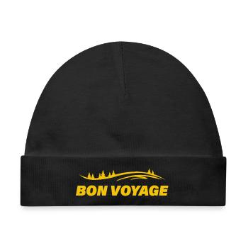 BON VOYAGE - Baby Premium Organic Mütze - Schwarz - Vorne