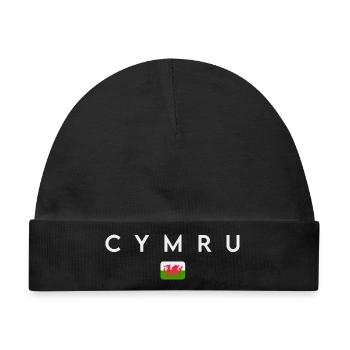 Flagge von Wales, walisischer Stolz - Baby Premium Organic Mütze - Schwarz - Vorne