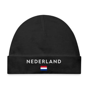 Flagge von Holland, holländischer Stolz - Baby Premium Organic Mütze - Schwarz - Vorne