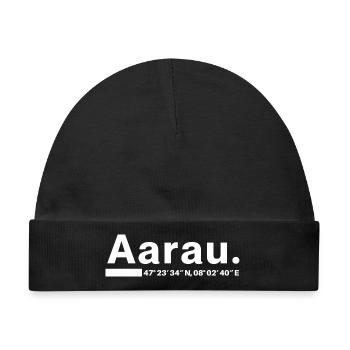 Aarau Koordinaten Aargau Aarauer Aarauerin - Baby Premium Organic Mütze - Schwarz - Vorne