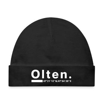 Olten Koordinaten Solothurn Oltener Oltenerin - Baby Premium Organic Mütze - Schwarz - Vorne