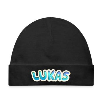 Geschenk für Lukas - Baby Premium Organic Mütze - Schwarz - Vorne