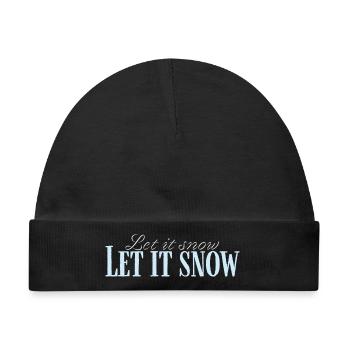 Let It Snow Drehbuch Eisblau - Baby Premium Organic Mütze - Schwarz - Vorne